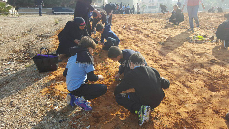 طلاب حسن عرفة يشاركون في رعاية وتأهيل موقع طبيعي على شاطئ بحر يافا 